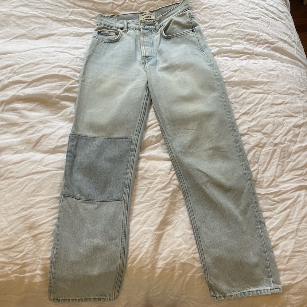 Reformation Light Blue Patchwork Jeans